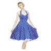 Picture of Rockabilly 50s 60s Vintage Evening Retro Pinup Swing Cocktail Dress-BlueWhite