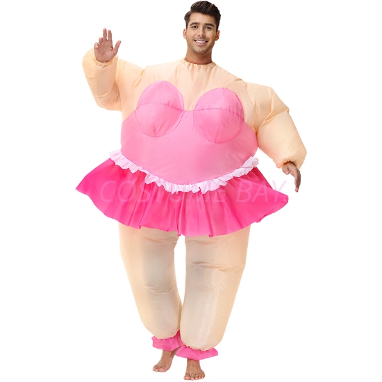 Picture of Fan Operated Adult Inflatable Ballet Dancer Halloween Costume