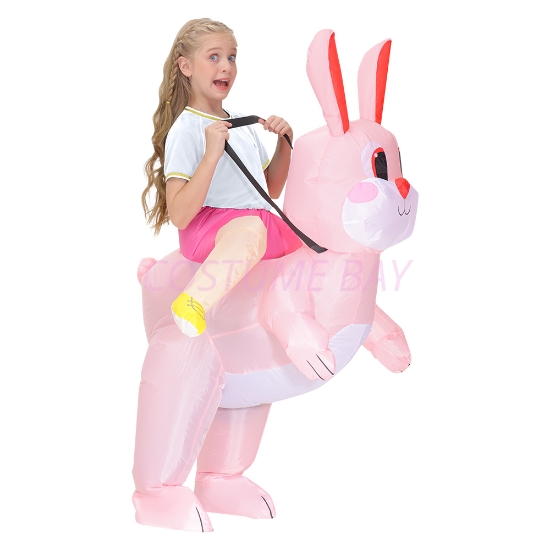 Picture of Fan Operated Kids Inflatable Riding Rabbit Easter Halloween Costume