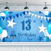 Picture of Blue Series Birthday Backdrop Banner 110*180CM