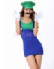 Picture of Super Mario Bros Green Plumber Womens Costume Luigi