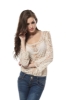 Picture of Womens Sheer Lace Floral Top-White