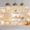 Picture of Pink Happy Birthday Backdrop Banner