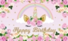 Picture of Gold Happy Birthday Backdrop Banner