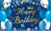 Picture of Gold Happy Birthday Backdrop Banner