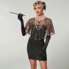 Picture of 1920s Womens Vintage Boutique Beaded Sequin Flapper Cape - Beige