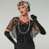 Picture of 1920s Womens Vintage Boutique Beaded Sequin Flapper Cape - Beige