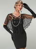 Picture of 1920s Womens Vintage Boutique Beaded Sequin Flapper Cape - Beige