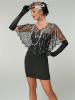 Picture of 1920s Womens Vintage Boutique Beaded Sequin Flapper Cape - Black