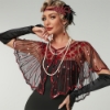 Picture of 1920s Womens Vintage Boutique Beaded Sequin Flapper Cape - Black