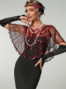 Picture of 1920s Womens Vintage Boutique Beaded Sequin Flapper Cape - Black/Silver