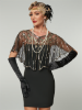 Picture of 1920s Womens Vintage Boutique Beaded Sequin Flapper Cape - Red
