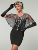 Picture of 1920s Womens Vintage Boutique Beaded Sequin Flapper Cape - Red
