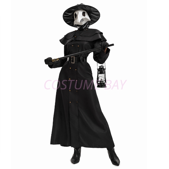 Picture of Adult Plague Doctor Costume Black Robe Bird Beak Mask Hat