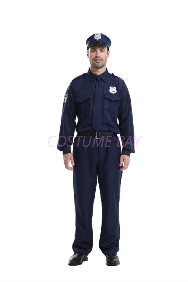 Picture of Men's Police Officer Costume Cop FBI Uniform Party