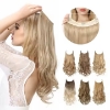 Picture of Hair Extensions - Long Wavy Natural Colours Halo Wire Adjustable