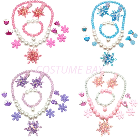 Picture of Girls 8-Piece Snow Jewellery Set Necklace, Rings & Clips