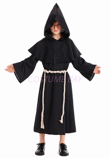 Picture of Boy's Gothic Monk Costume Medieval Priest Robe