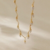 Picture of Women's Elegant Gold Plated Pearl Drop Necklace