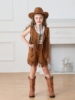 Picture of Girls Cowgirl Fringe Vest & Shorts Costume Set Halloween Book Week