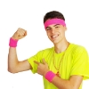 Picture of 1970s 80s Neon Sports Sweatband Set Headband and Wristbands
