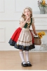 Picture of Girls Bavarian Dirndl Costume - German Oktoberfest Folk Dress with Apron and Headband
