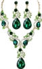 Picture of Elegant Women’s Green Floral Necklace & Earring Set