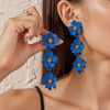 Picture of Women’s Long Flower Dangle Earrings Multiple Colours
