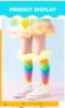 Picture of Kids Rainbow-Striped Knee-High Socks with Ruffled Cuffs