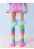 Picture of Kids Rainbow-Striped Knee-High Socks with Ruffled Cuffs