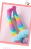 Picture of Kids Rainbow-Striped Knee-High Socks with Ruffled Cuffs