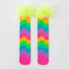 Picture of Kids Rainbow-Striped Knee-High Socks with Ruffled Cuffs