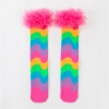 Picture of Kids Rainbow-Striped Knee-High Socks with Ruffled Cuffs