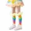 Picture of Kids Rainbow-Striped Knee-High Socks with Ruffled Cuffs
