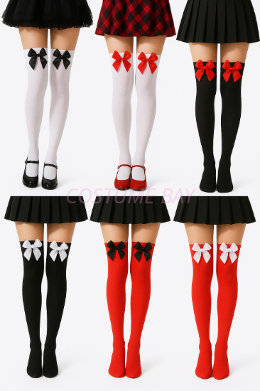 Picture of Women’s Over Knee Stockings with Cute Bow Detail