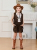 Picture of Girls Cowgirl Fringe Vest & Shorts Costume Set Halloween Book Week