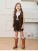 Picture of Girls Cowgirl Fringe Vest & Shorts Costume Set Halloween Book Week