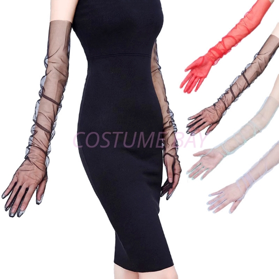 Picture of Elegant Women’s Long Sheer Evening Gloves Formal Events
