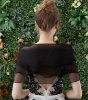 Picture of Elegant Women's Sheer Lace Shawl Cape with Bow Clasp