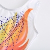 Picture of Girls Leotard Bodysuit Multi Colour Flame Rhinestone