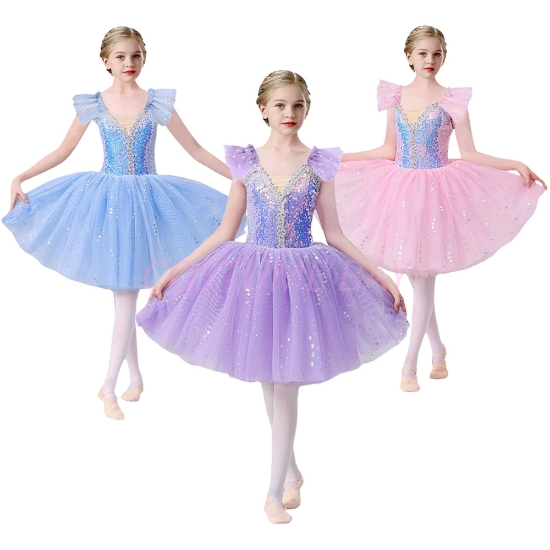 Picture of Girls Ballet Dress Sequin Tulle Tutu Leotard