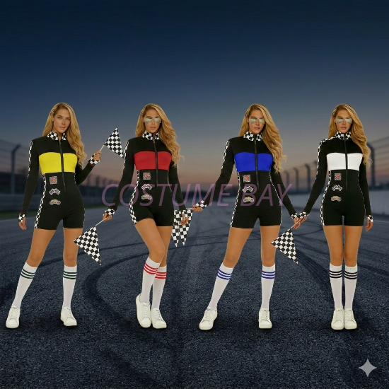 Picture of Ladies Racer Short Sleeve Jumpsuit Costume