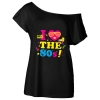 Picture of Womens "I Love the 1980s" Retro Graphic Off Shoulder T-Shirt