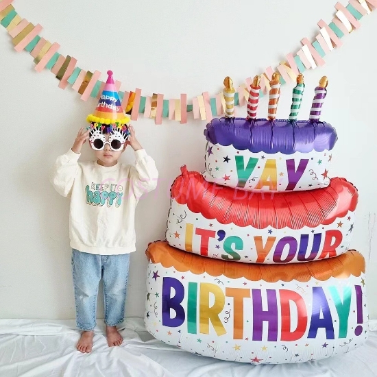 Picture of Three Layer Colorful Birthday Cake Balloon 