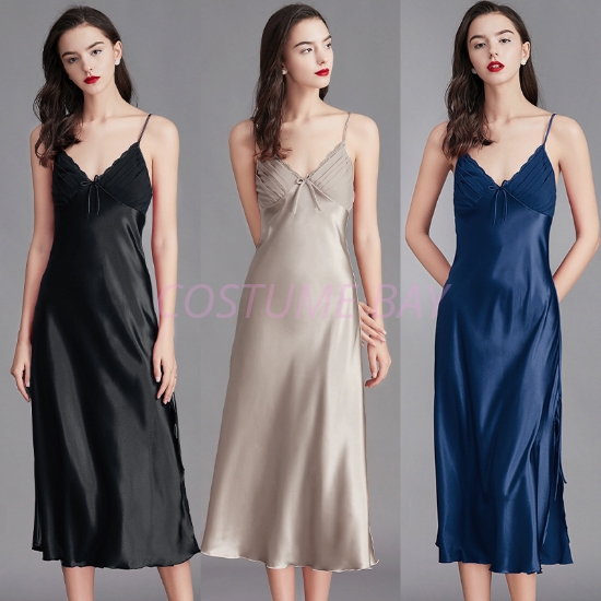 Picture of Ladies Satin Spaghetti Strap Nightgown