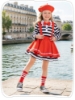 Picture of Girls Clown Dress Mime Costume Set