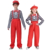 Picture of Kids Clown Costume Mime Striped Set