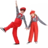 Picture of Kids Clown Costume Mime Striped Set