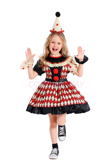 Picture of Girls Clown Costume Circus Dress Up