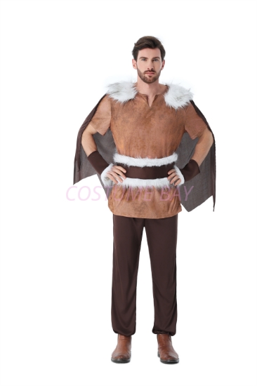 Picture of Mens Viking Costume Brown Cosplay Outfit